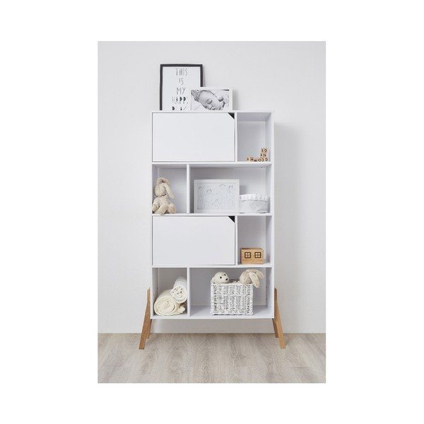 Bibliotecă din lemn de stejar BELLAMY Lotta, alb-image-2