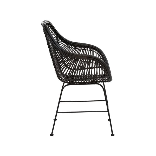 Scaune de dining negre 2 buc. din ratan Kiran - Støraa-image-4