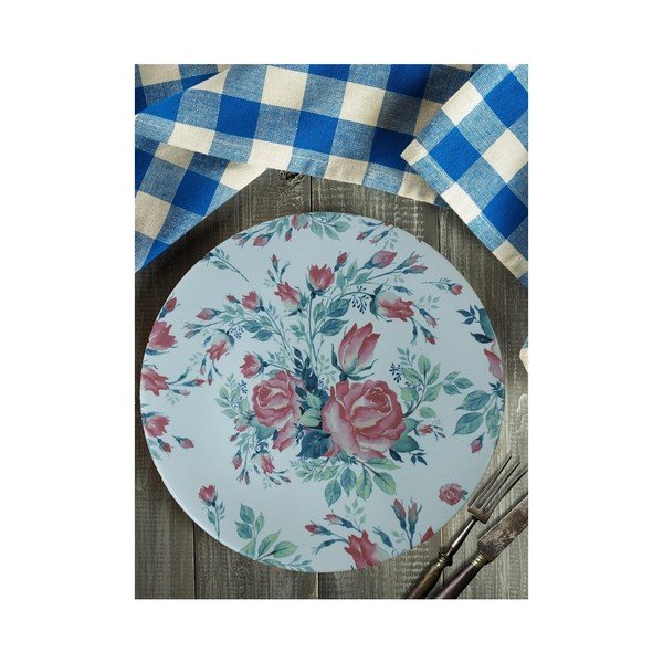 Farfurie din ceramică Roses, ⌀ 26 cm, albastru-image-1