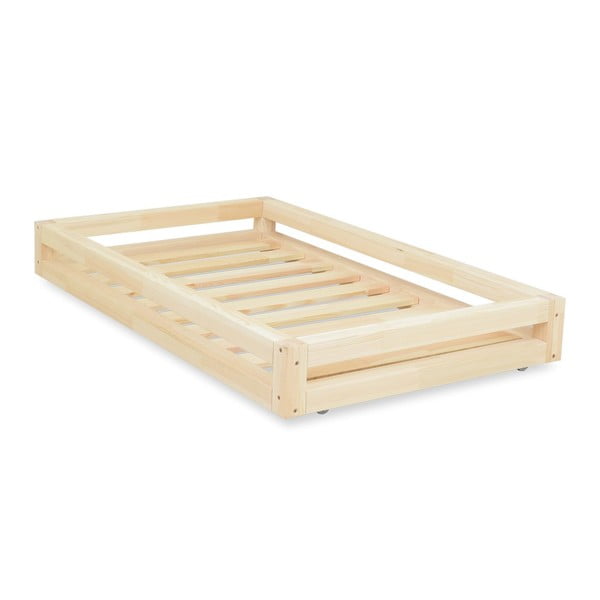 Set sertar lăcuit pentru pat și 4 picioare înălțătoare, pentru patul Benlemi 90 x 180 cm-image-1