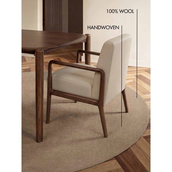 Covor bej țesut manual rotund din lână ø 200 cm Greenwich – Ted Baker-image-4