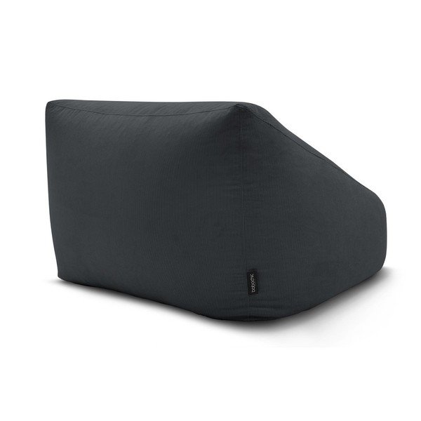 Fotoliu bean bag gri închis cu tapițerie din catifea reiată Lilibet – Bobochic Paris-image-4