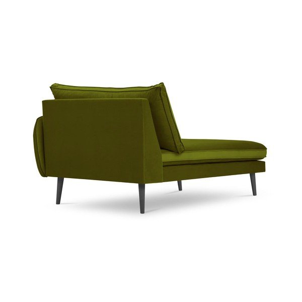 Șezlong cu tapițerie din catifea Kooko Home Lento, colț pe dreapta, verde-image-2