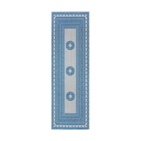 Covor adecvat pentru exterior NORTHRUGS Elegant, 70 x 200 cm, albastru - bej