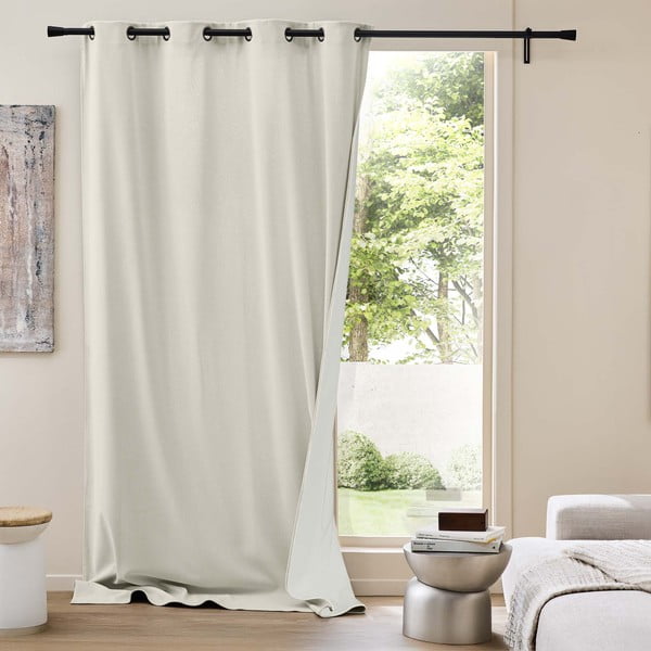 Draperie bej termoizolantă din catifea reiată 140x260 cm Madison – douceur d'intérieur-image-1