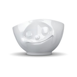 Bol porțelan în formă de față fericită 58products Happy, alb
