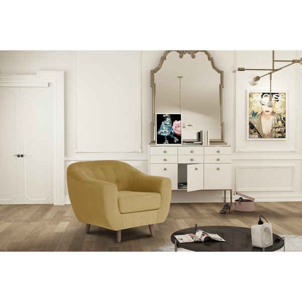 Fotoliu Jalouse Maison  Vicky, galben-image-1