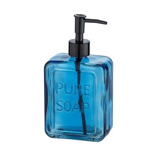 Dozator din sticlă pentru săpun Wenko Pure Soap, albastru