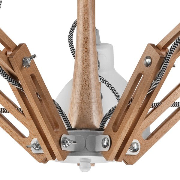 Plafonieră albă/maro cu abajur din metal ø 15 cm Marcello – LAMKUR-image-4