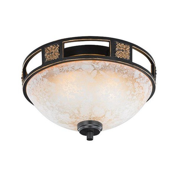 Plafonieră neagră cu abajur din sticlă ø 33 cm Quinta – Trio