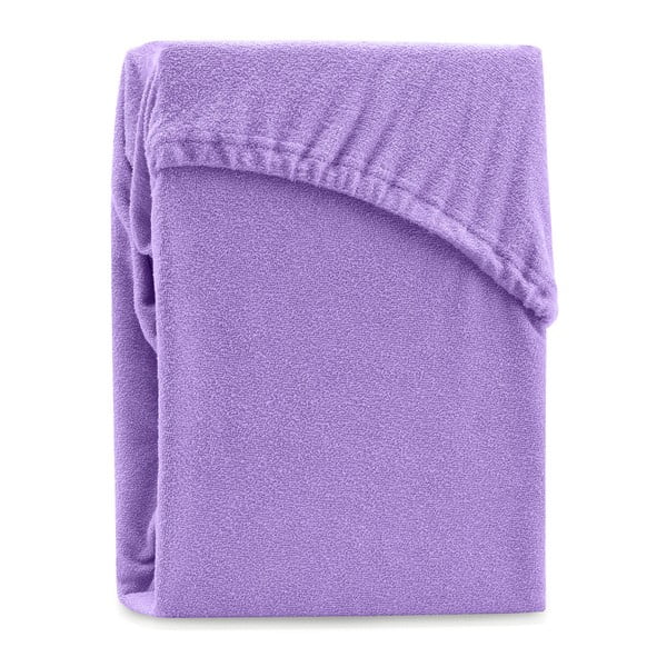 Cearșaf elastic pentru pat dublu AmeliaHome Ruby Siesta, 200-220 x 200 cm, violet