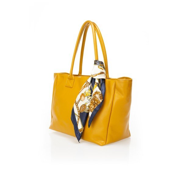 Geantă din piele Giorgio Costa Nina, galben-image-2