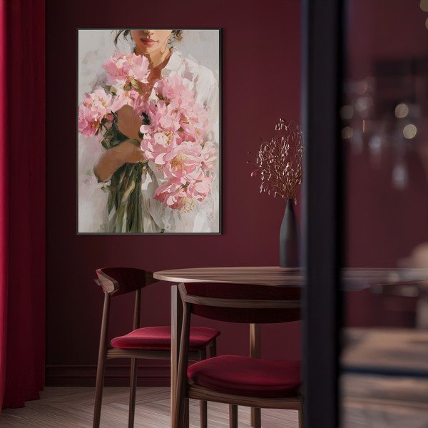 Tablou cu ramă/pe pânză imprimat 70x100 cm Floral Embrace – Styler-image-3