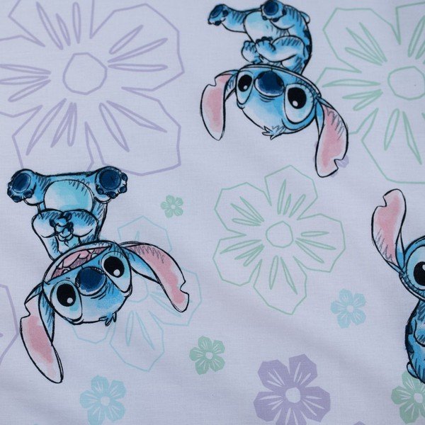 Lenjerie de pat pentru copii albă din bumbac pentru pătuț 100x135 cm Lilo and Stitch "Ohana White" – Jerry Fabrics-image-4