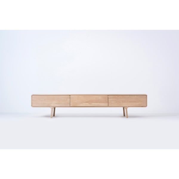 Comodă TV din lemn masiv de stejar cu 3 sertare Gazzda Fawn-image-3