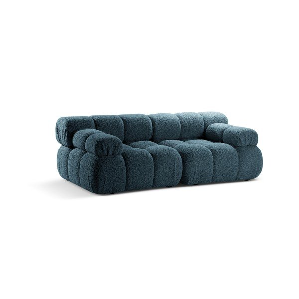 Canapea modulară petrol cu tapițerie din țesătură bouclé 188 cm – Micadoni -image-1