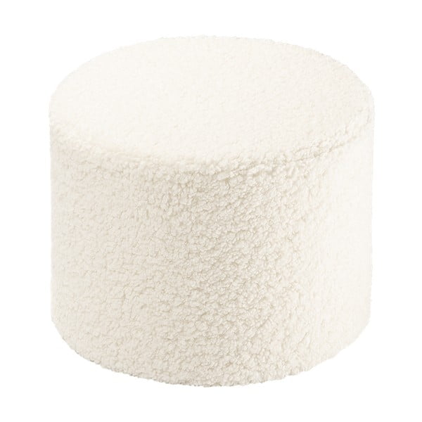 Puf de copii crem cu tapițerie din țesătură bouclé – Wigiwama
