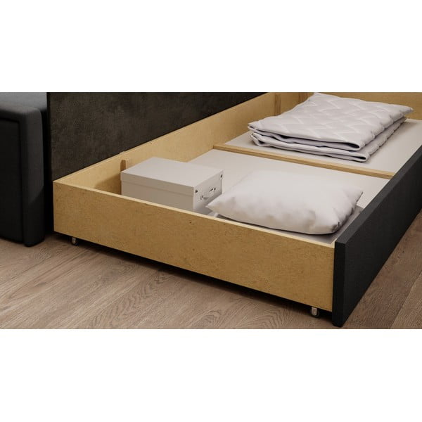 Canapea gri închis extensibilă/cu spațiu de depozitare cu tapițerie din chenille 214 cm Fulgeo – ELTAP-image-4