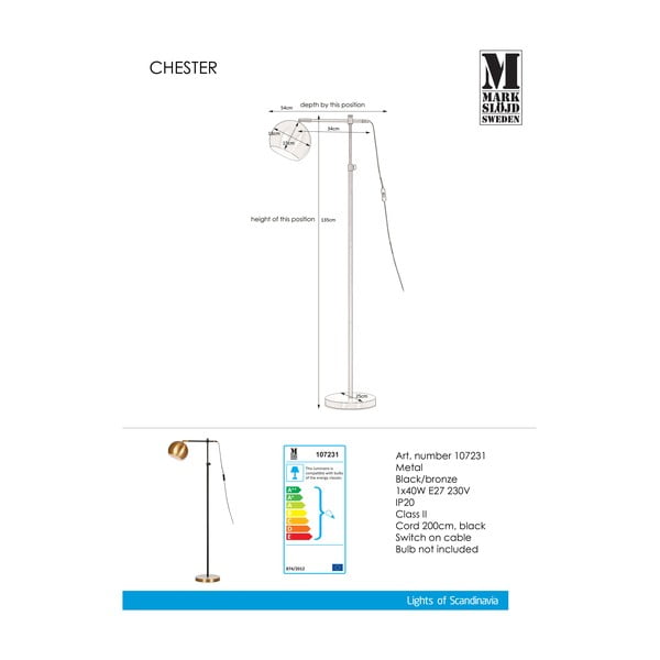 Lampadar Markslöjd Chester, negru-bronz-image-2