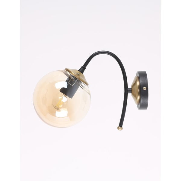 Aplică de perete galben ocru/neagră ø 15 cm Yoyo – Squid Lighting