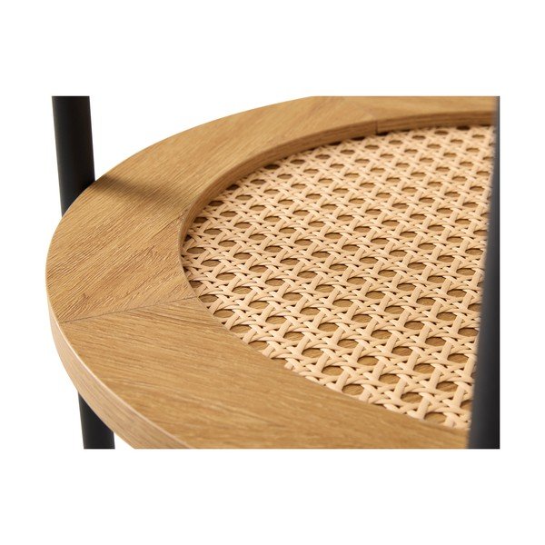 Măsuță auxiliară rotundă cu aspect de lemn de stejar ø 50 cm Pensacola – Unique Furniture-image-3