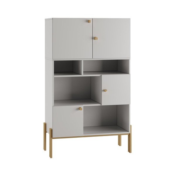 Comodă de copii gri deschis joasă 100x50 cm Cube - Pinio-image-4