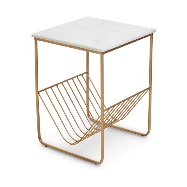 Măsuță auxiliară cu blat din marmură 40x40 cm Mandoli – Premier Housewares