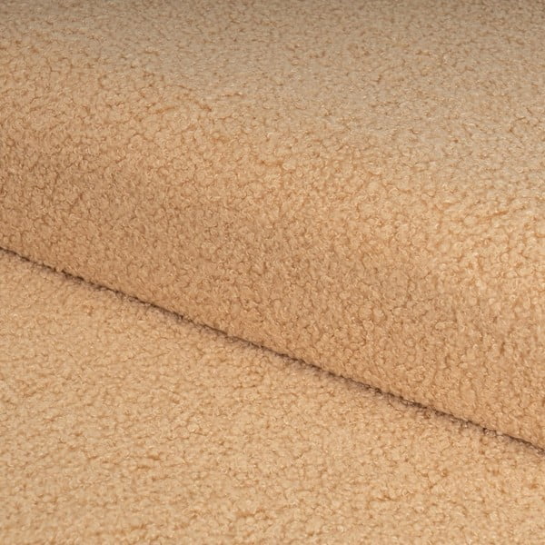 Taburet maro deschis cu tapițerie din țesătură bouclé Folding – Casa Selección-image-1