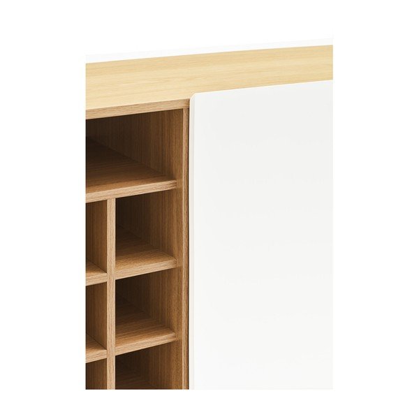 Comodă albă înaltă cu aspect de lemn de stejar 95x120 cm Arista – Teulat-image-3