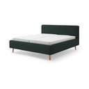 Pat matrimonial verde închis tapițat fără somieră 180x200 cm Mattis Cord – Meise Möbel