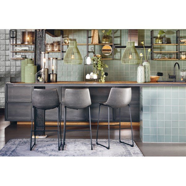 Scaun de bar gri închis Jeddo – Light & Living-image-4
