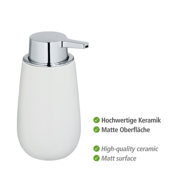 Dozator din ceramică pentru săpun Wenko Badi, alb-image-3