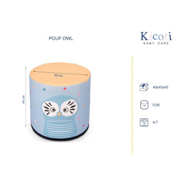 Puf pentru copii KICOTI Owl, 40 x 40 cm-image-2