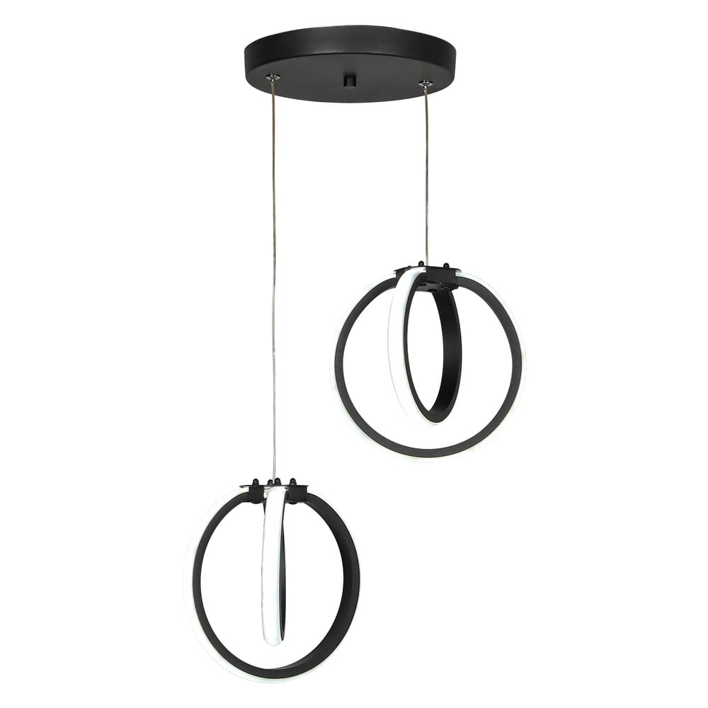 Lustră neagră LED din metal ø 20 cm Sezen – Squid Lighting