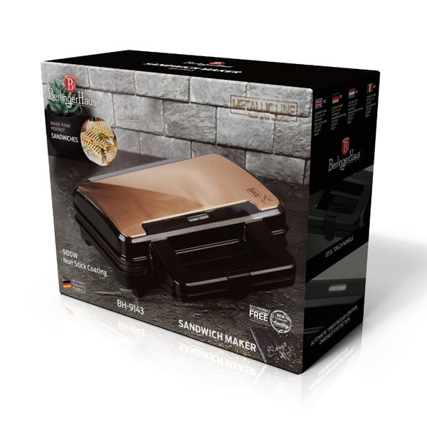 Sandwich maker de culoare aurie Rosegold Metallic Line - BerlingerHaus-image-3