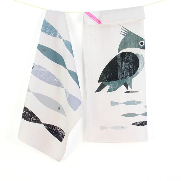 Set 2 prosoape din bumbac pentru bucătărie Happy Friday Basic Kingfisher, 70 x 50 cm