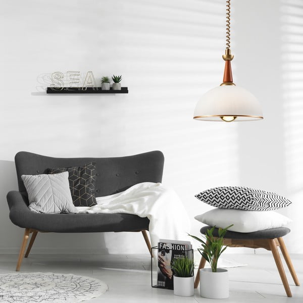 Lustră maro/aurie cu abajur din sticlă ø 30 cm Ciara – LAMKUR-image-2