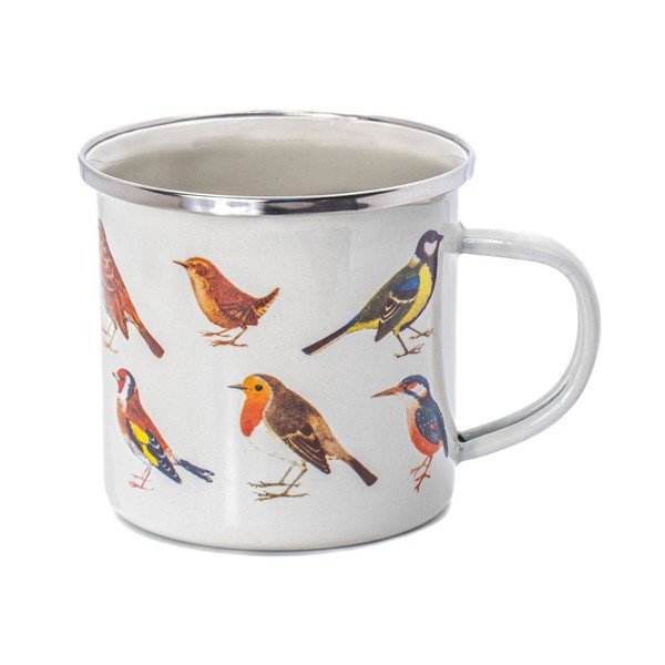 Cană albă-maro 310 ml Vintage Birds – Sass & Belle