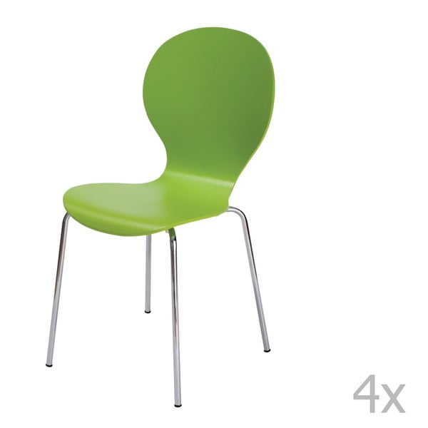 Set 4 scaune 13Casa Silhouette, verde