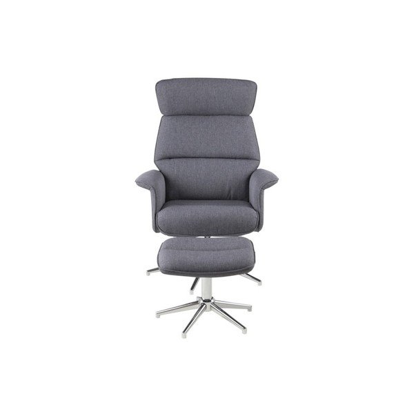 Fotoliu ajustabil cu suport pentru picioare Alura, gri închis-image-2