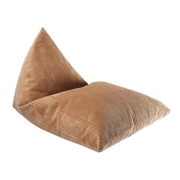 Fotoliu puf pentru copii maro cu tapițerie din catifea reiată Big Lounger – Wigiwama