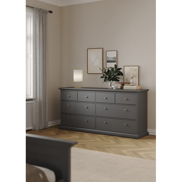 Comodă gri joasă 183x87 cm Paris – Tvilum-image-1