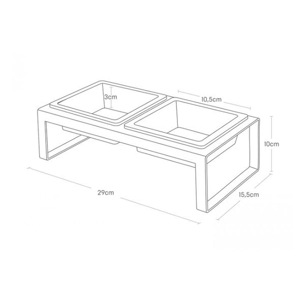 Set 2 boluri pentru animale de companie cu suport Yamazaki Tower, negru-image-4
