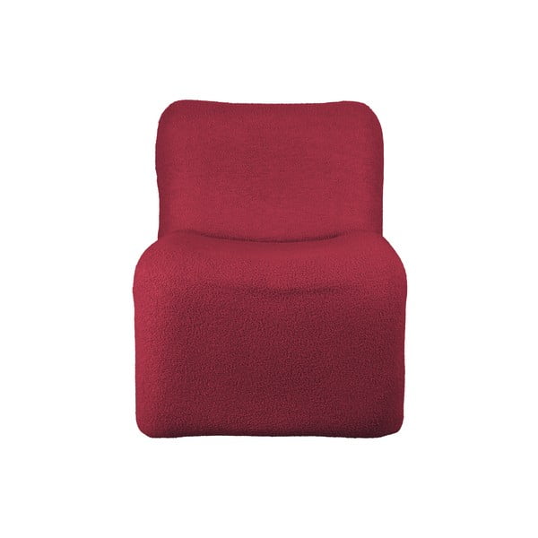 Fotoliu roșu/burgundy cu tapițerie din țesătură bouclé Fuerza – Leitmotiv-image-2