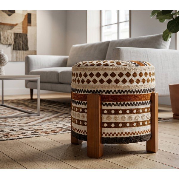 Puf maro/bej Ethnic  – Mauro Ferretti-image-1