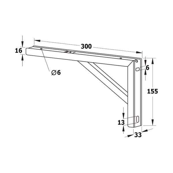Suport pentru blat argintiu din oțel 30x4 cm – Sapho-image-1