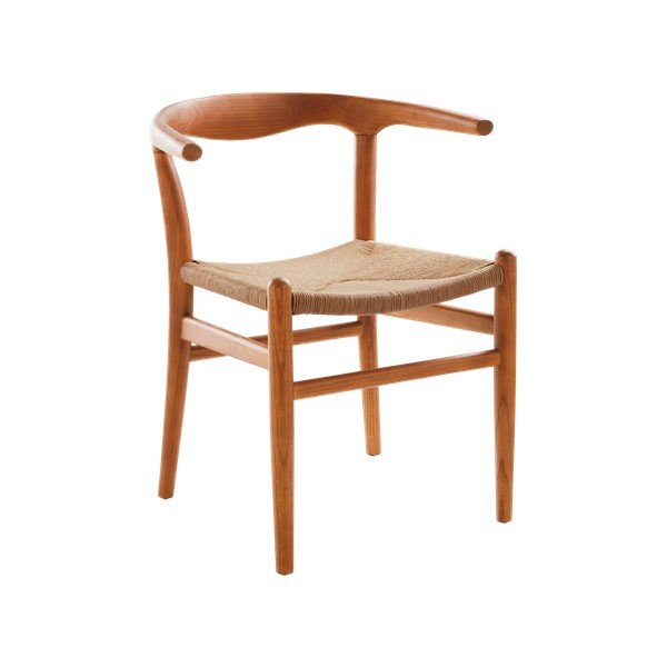 Scaun de dining în culoare naturală închisă cu cotiere din lemn de ulm Nattavaara – Jotex