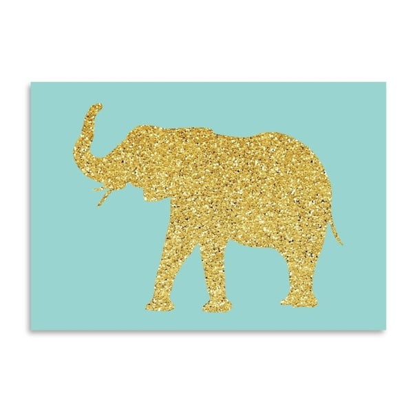 Poster Americanflat Glitter Elephant, 30 x 42 cm