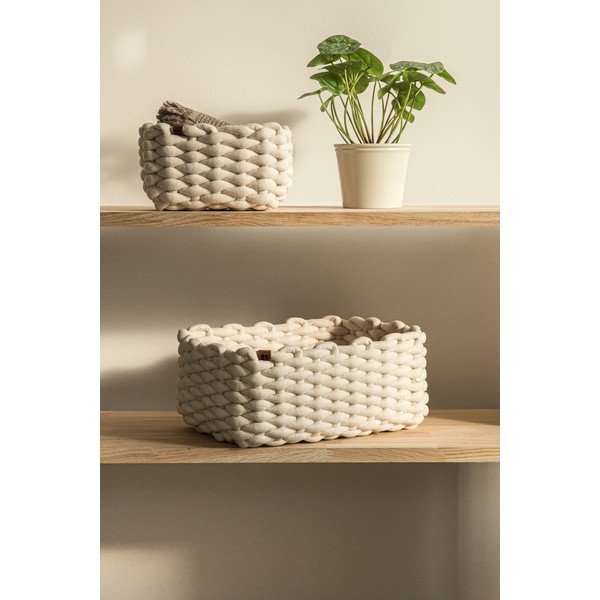 Coș de depozitare din material textil 35x25x14 cm Peach Skin M – Bigso-image-3