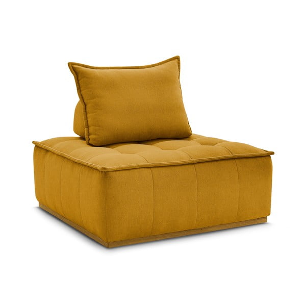 Fotoliu galben muștar cu tapițerie din chenille Elisa – Bobochic Paris